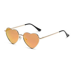 Herz-Sonnenbrille mit orangefarbenen Gläsern