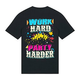Ravelife T-Shirt Work Hard Party Harder - Schwarz