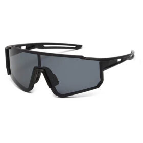 Schwarze Sportsonnenbrille - Schwarzes Glas