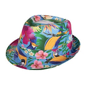 Fedora Partyhut Hawaii blau