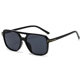 Piloten Sonnenbrille quadratisch schwarz - Mit schwarzen Gläsern