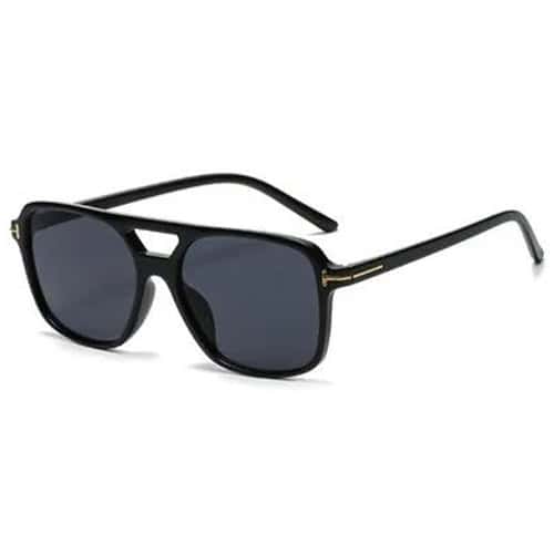 Piloten Sonnenbrille quadratisch schwarz - Mit schwarzen Gläsern