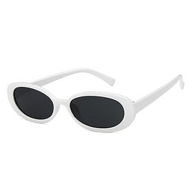 Sonnenbrille oval dicker Rahmen - Weiß