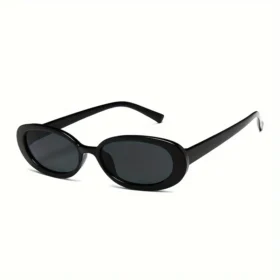 Sonnenbrille oval dickes Gestell - Schwarz