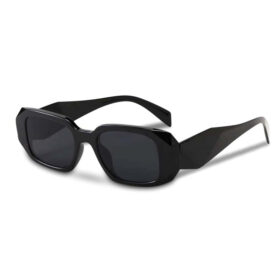 Rechteckige Sonnenbrille mit dickem Rahmen - schwarz