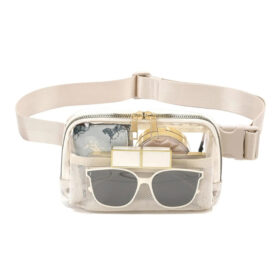 Bauchtasche transparent beige