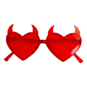 Halloween Herz-Sonnenbrille Teufel rot