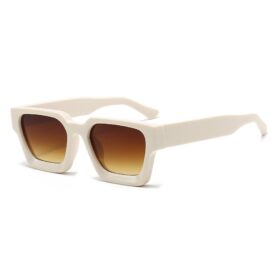 Sonnenbrille quadratisches dickes Gestell - Beige mit braunen Gläsern