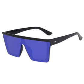 Quadratische Sonnenbrille mit halbrandlosem Gestell - Blaue Gläser