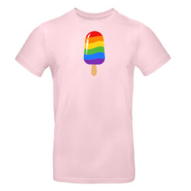 Pride T-Shirt Regenbogen-Eis am Stiel - Rosa