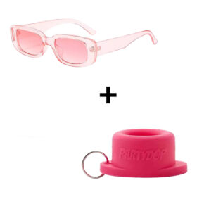 Sonnenbrille klassisches dickes Gestell + universeller Partyverschluss pink