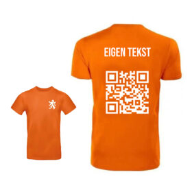 Unisex orangenes T-Shirt - Eigener Text und QR-Code