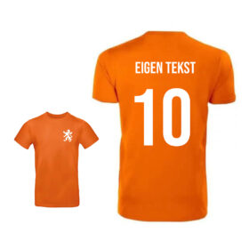 Unisex orangenes T-Shirt | Eigener Name und Rückennummer