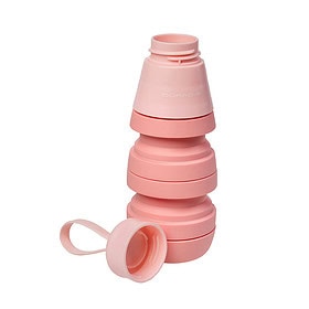Duradis - Faltbare Silikon-Wasserflasche 500 ml - Babyrosa