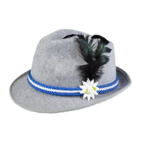 Oktoberfest Tirolerhut grau/blau