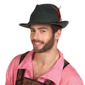 Oktoberfest Tiroler Hut mit Seil grün