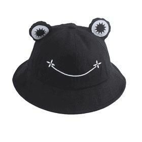 Frosch-Anglerhut 56-58 cm Baumwolle schwarz