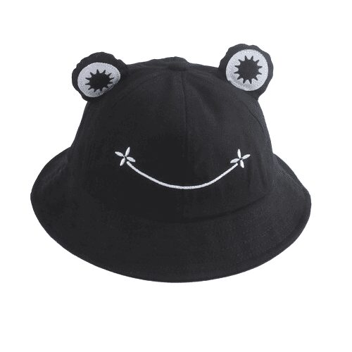 Frosch-Anglerhut 56-58 cm Baumwolle schwarz
