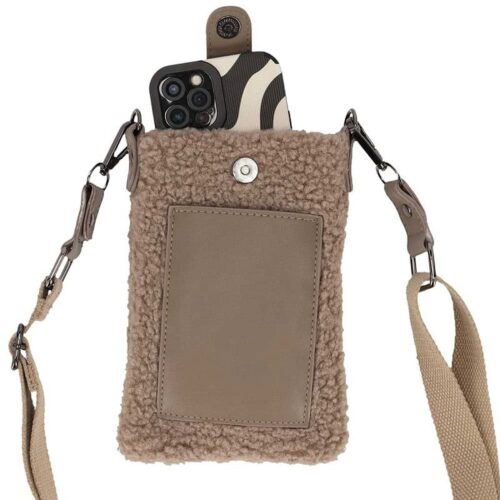 Teddy Telefontasche Taupe