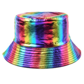 Reversible Bucket Hat Glänzend Regenbogen