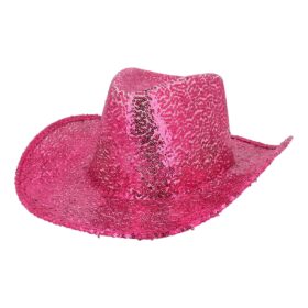 Cowboyhut Rodeo Pailletten Rosa