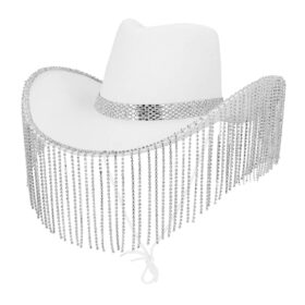 Cowboyhut Showgirl mit Strass weiß