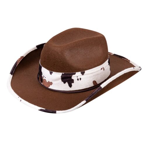 Cowboyhut mit Kuhflecken braun