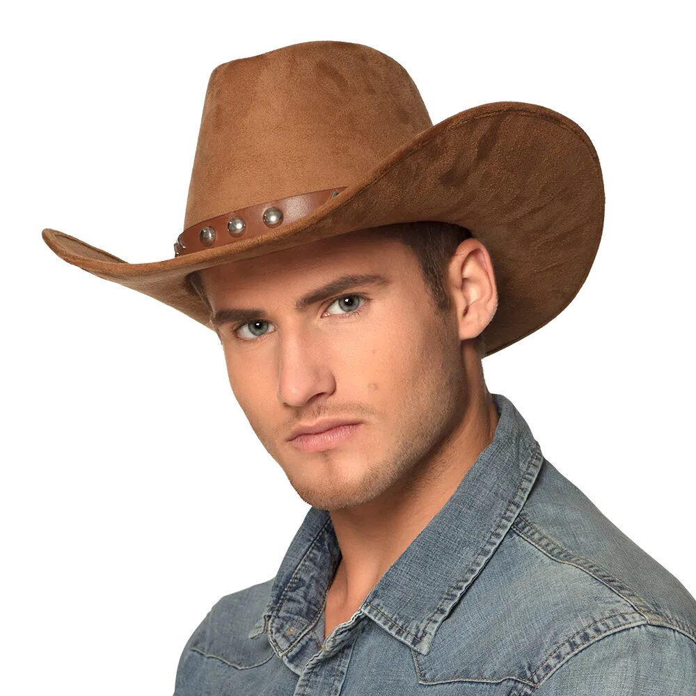 Cowboyhut Wildleder mit Gürtel braun – Bild 2