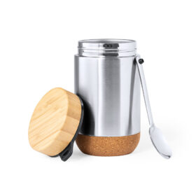 Edelstahl Lunchbox 450ml mit Löffel – Natürlicher Stil