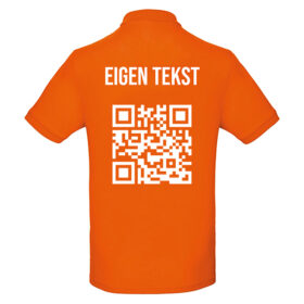 Unisex orange Polo - Eigener Text und QR-Code