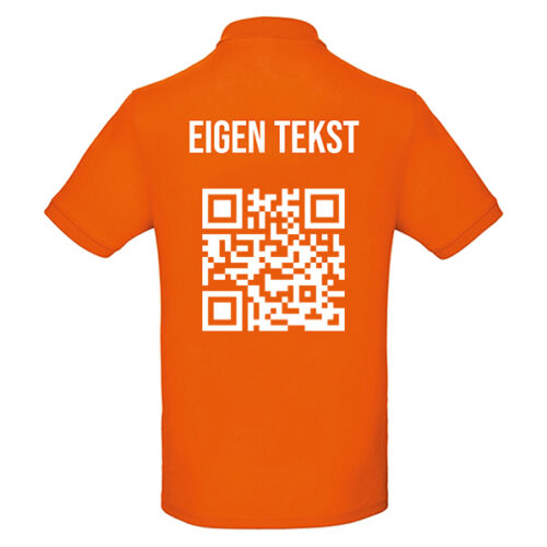 Unisex orange Polo - Eigener Text und QR-Code