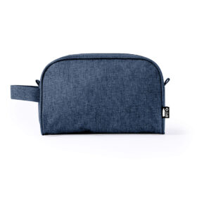 Kulturtasche mit Trageschlaufe RPET Polyester marineblau