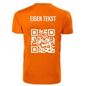 Unisex orangenes T-Shirt - Eigener Text und QR-Code