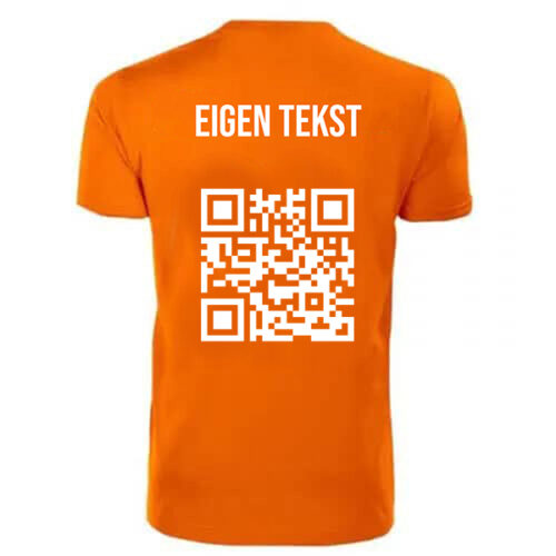Unisex orangenes T-Shirt - Eigener Text und QR-Code