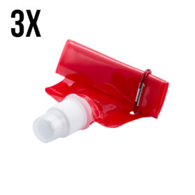 Wasserbeutel mit Karabiner - Rot - 3 Stück