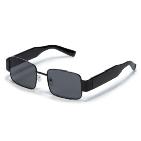 Rechteckige Sonnenbrille schwarz - Mit schwarzen Gläsern