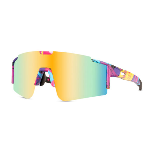 Multicolor Sport-Sonnenbrille mit Print - Multicolor-Glas