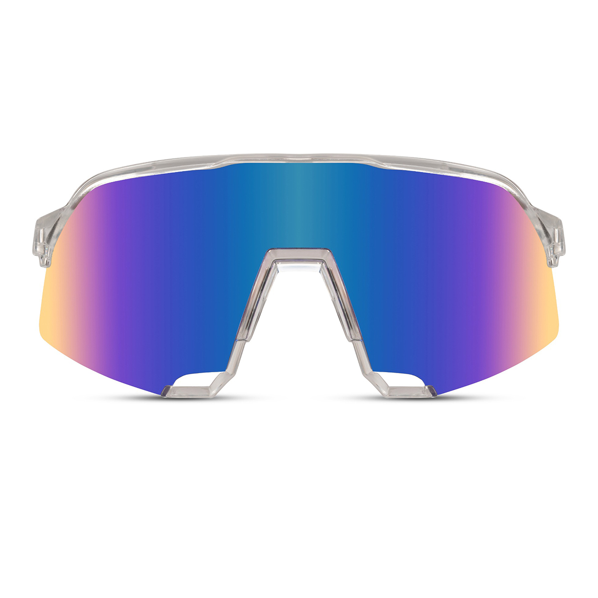 Transparente Sport-Sonnenbrille mit halbrandlosem Rahmen – Blaue Gläser – Bild 2