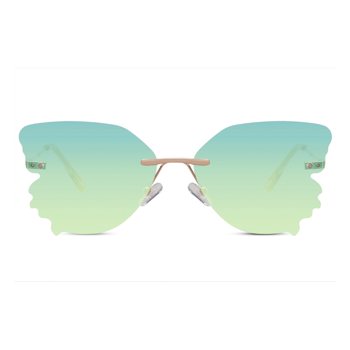 Sonnenbrille Schmetterling Gold – Grüne Gläser – Bild 2