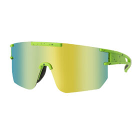 Grüne Sportsonnenbrille mit gesprenkeltem Rahmen - Multicolor-Glas
