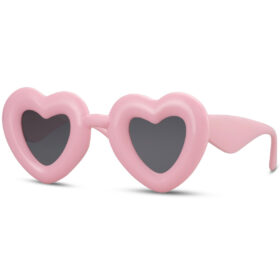 Herzförmige Sonnenbrille Rosa - Mit Schwarzen Gläsern