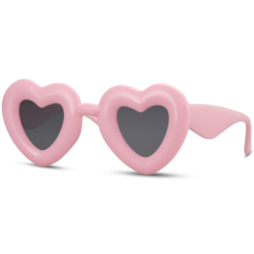 Herzförmige Sonnenbrille Rosa - Mit Schwarzen Gläsern