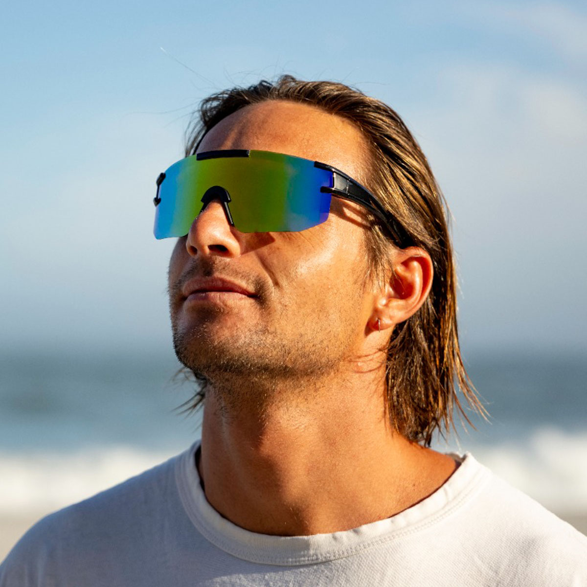 Sport-Sonnenbrille Schwarz/Grau – Multicolor-Glas – Bild 4