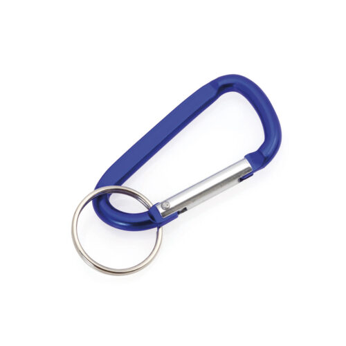 Karabiner-Schlüsselanhänger mit Schlüsselring blau
