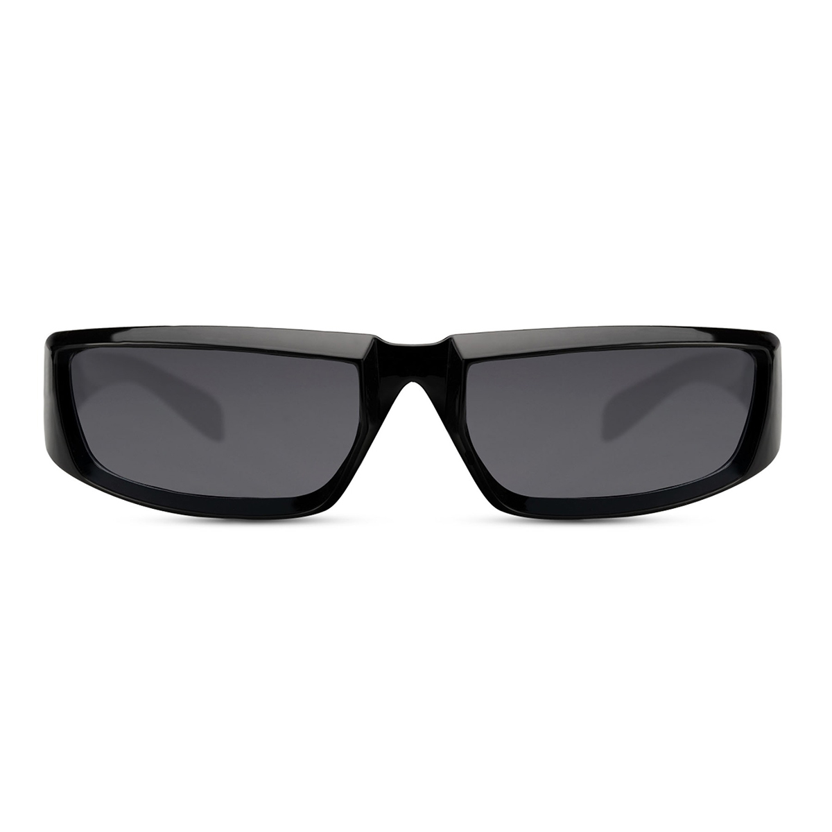 Glänzende schwarze Sonnenbrille rechteckig – Mit schwarzen Gläsern – Bild 2