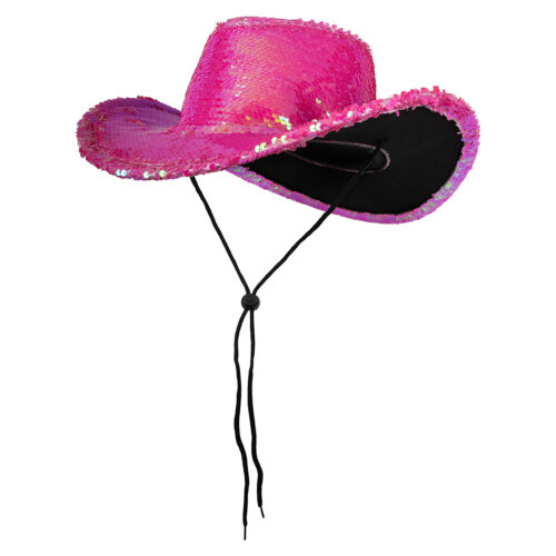 Cowboyhut Pailletten Rosa