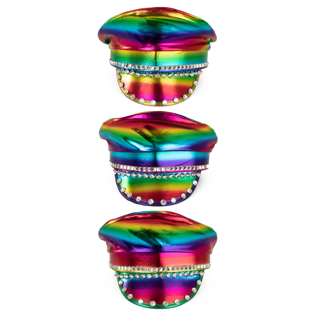 Regenbogen-Cap mit Metallic-Steinen – Bild 3