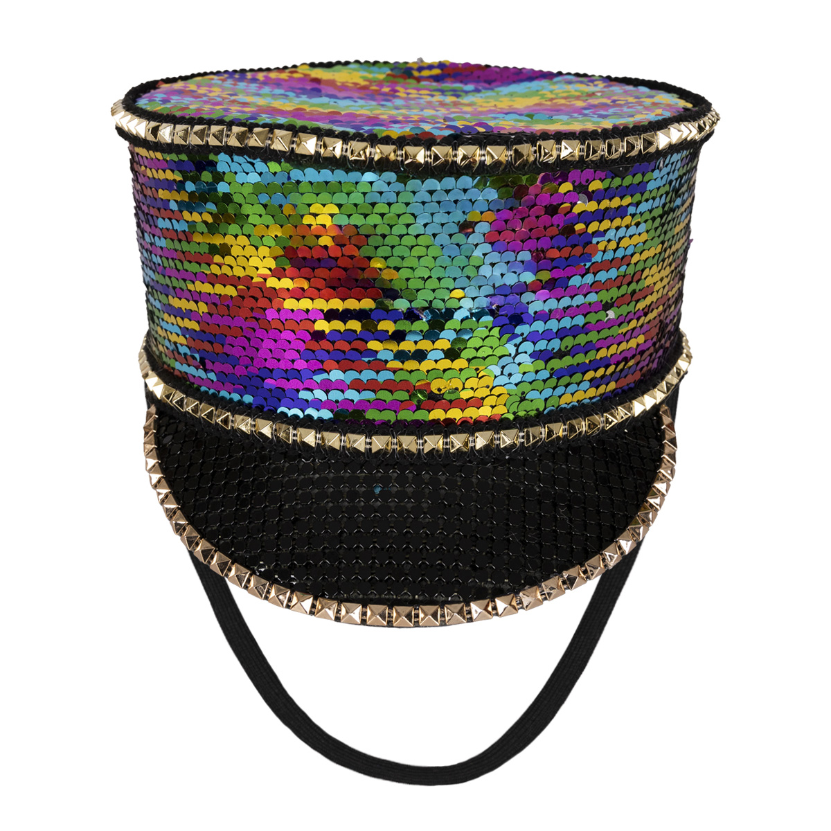 Fanfarenhut Pailletten Regenbogen – Bild 2