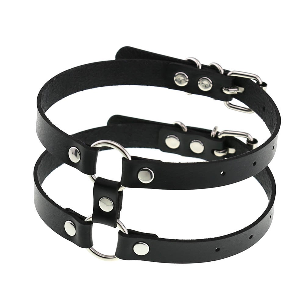 Choker mit doppeltem Band und Schnalle, schwarz
