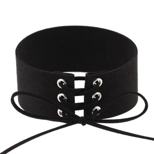 Veterchoker Lace-up Kunstleder Schwarz